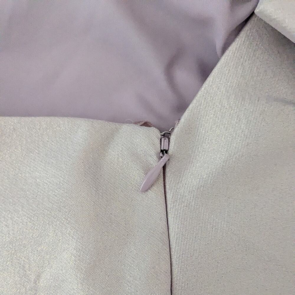 Teri Jon Prom Dress Maxi Gown 6 Purple Rickie Freeman Metallic Shoulder Formal - Picture 8 of 11